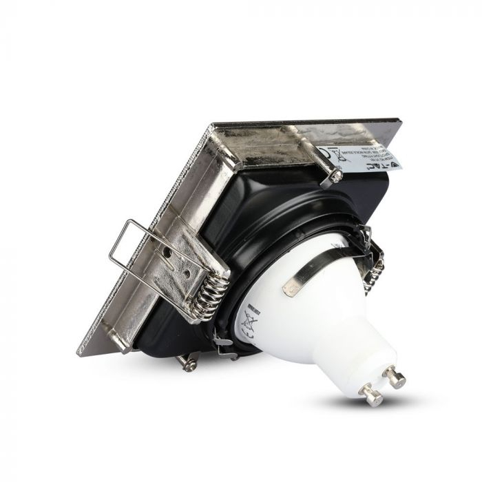Carcasa Spot GU10, Satin Nikel + Negru, Patrat, IP20 [5]