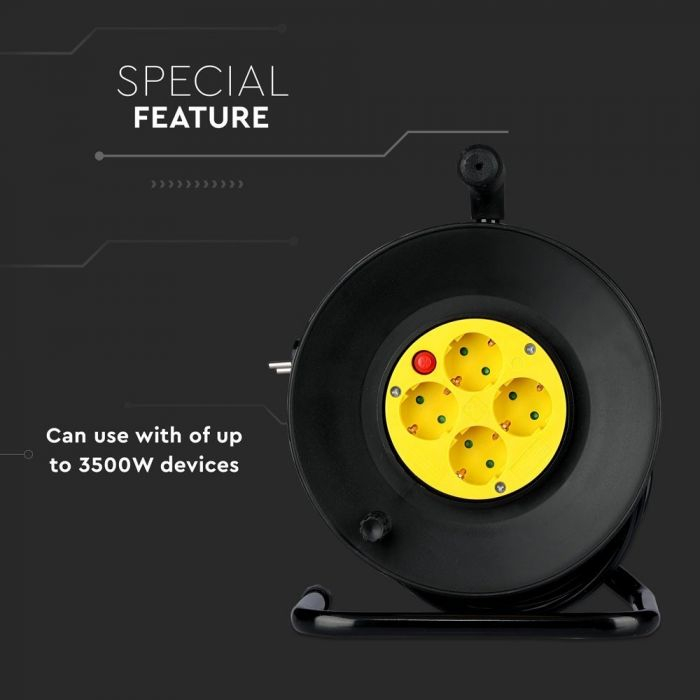 Derulator cablu electric V-TAC, 4 prize, 25m [5]