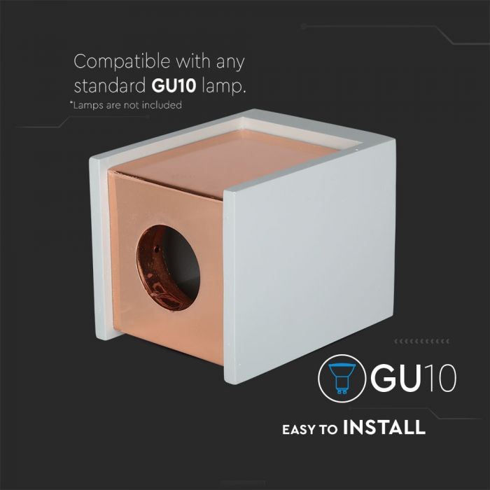 Fitting din Gips, Gri+Roz Mat, Soclu GU10 [2]