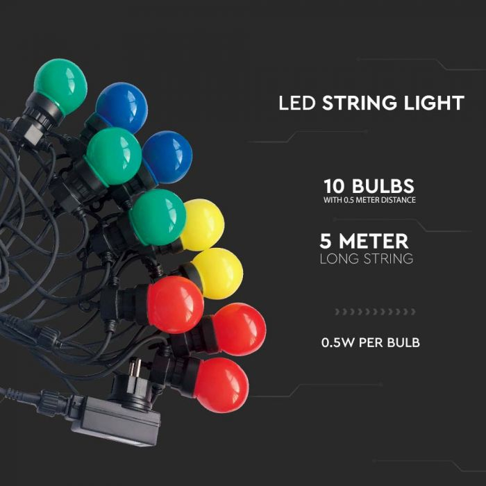 Ghirlandă Luminoasă LED 5m. 10 x 0.5W EU Becuri RGBY [2]