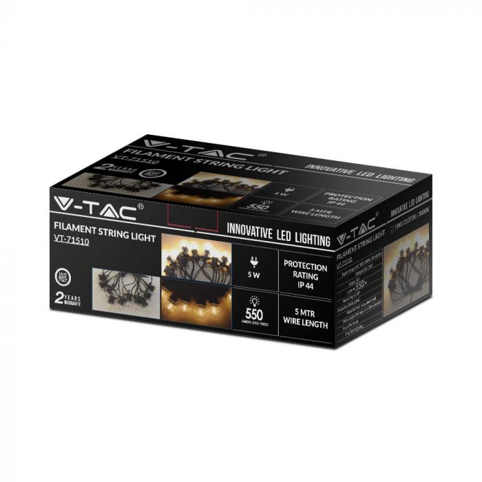 Ghirlanda Luminoasa V-TAC, 0.4W/Bec, 3000K, 5M, 10 becuri [3]