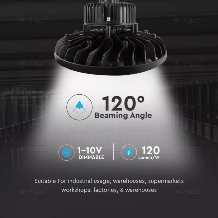 Highbay LED V-TAC, 100W, 12000lm, Cip Samsung, Dimabil, 120'D [8]