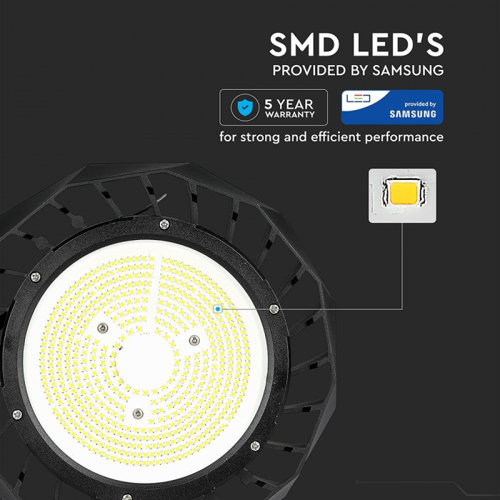 Highbay LED V-TAC, 100W, 18000lm, 180lm/W, Cip Samsung, Dimabil, 120°, 5 ani Garantie, 4000K [11]