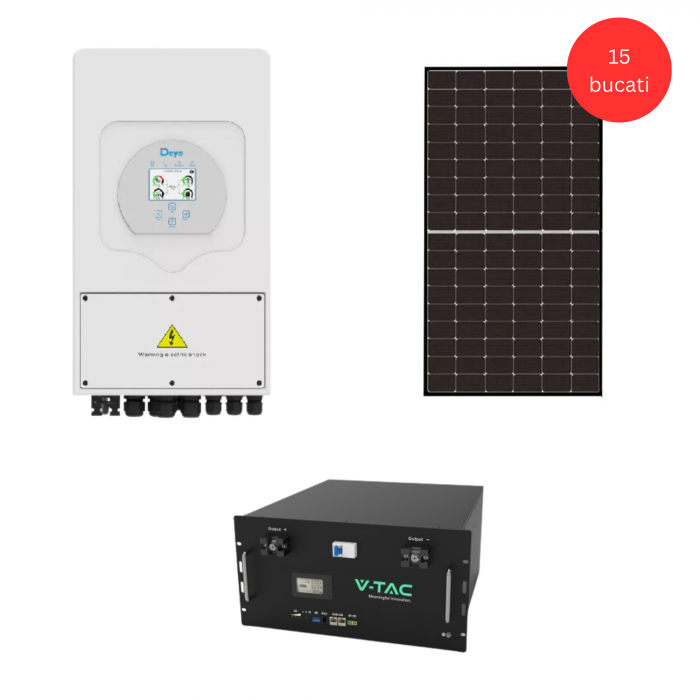 Kit Invertor Deye 6kWh Monofazat + 15 panouri N-Type Risen 425W + Acumulator V-TAC 9.6kWh [1]