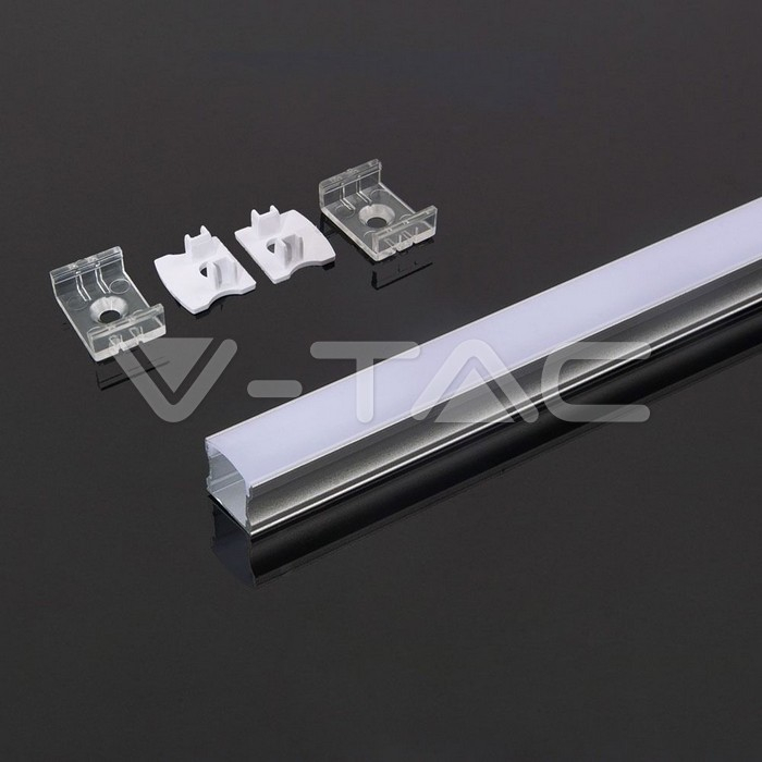 Kit montaj din aluminiu pentru banda LED cu dispersor 2000 x 17.2 x 15.5mm aspect lăptos [3]