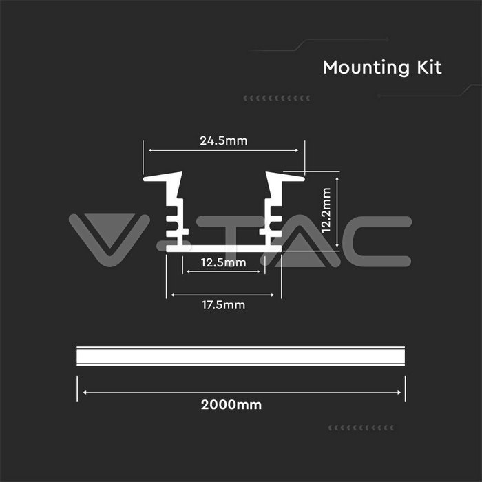 Kit montaj din aluminiu pentru banda LED cu dispersor - aspect lăptos [3]