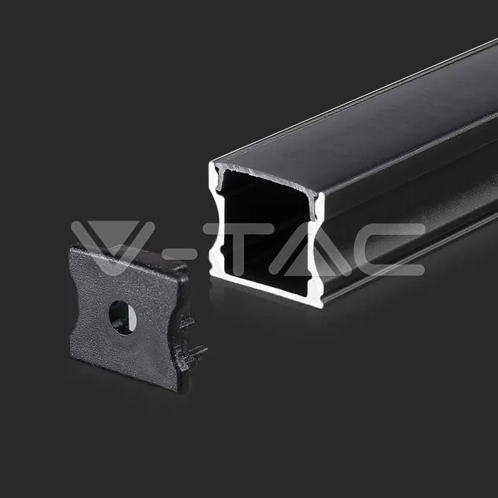 Kit montaj din aluminiu pentru banda LED negru 2000x17.2x14.4mm [2]