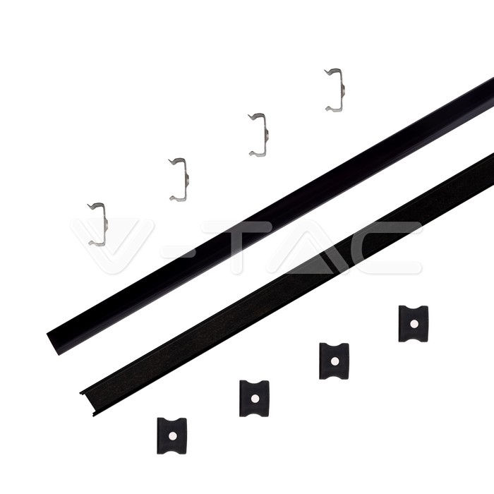 Kit montaj din aluminiu pentru banda LED negru 2000x17.2x14.4mm [3]
