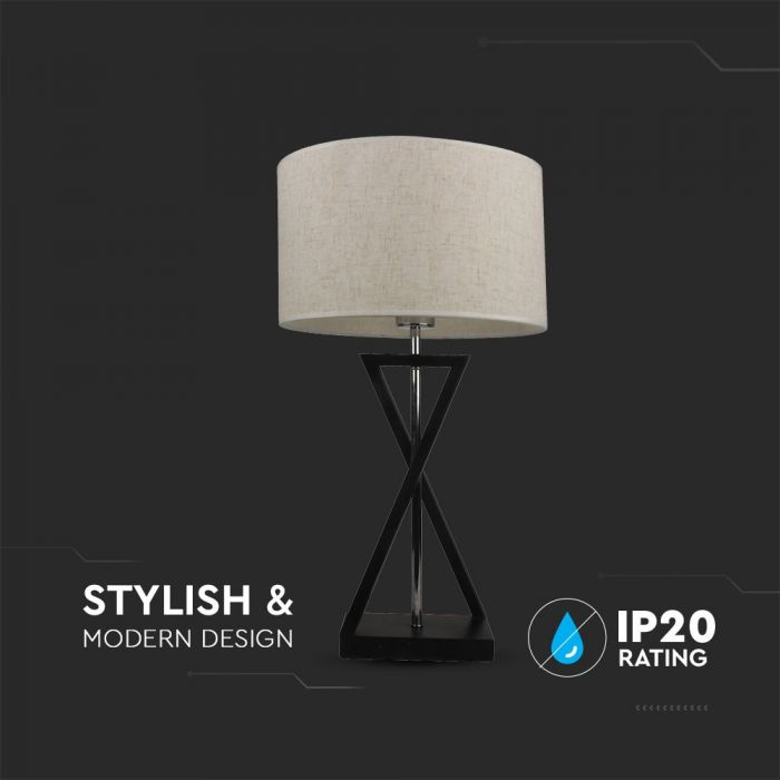 Lampa de birou V-TAC , Soclu E27, Abajur Ivoar [5]