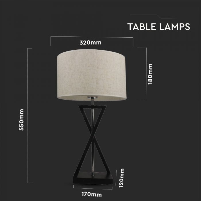 Lampa de birou V-TAC , Soclu E27, Abajur Ivoar [3]