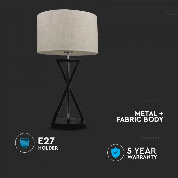 Lampa de birou V-TAC , Soclu E27, Abajur Ivoar [4]