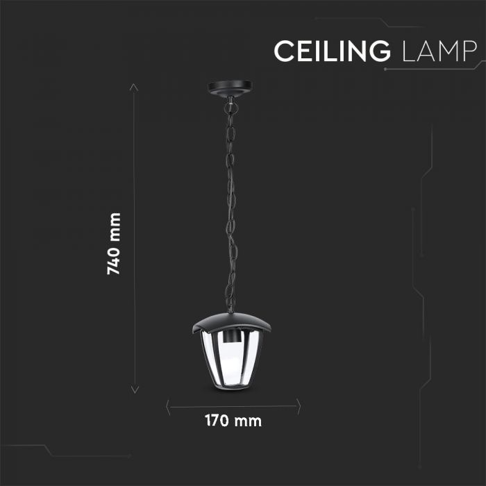 Lampa de gradina V-TAC, IP44, E27, Negru [2]