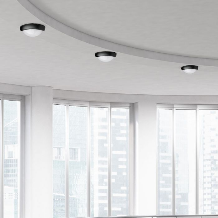 Lampă de iluminat plină pentru tavan de 12W LED Corp Negru IP65 alb cald [4]