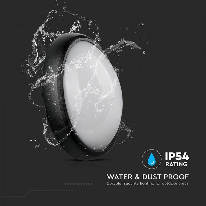 Lampă de iluminat plină pentru tavan de 12W LED Corp Negru IP65 alb cald [2]