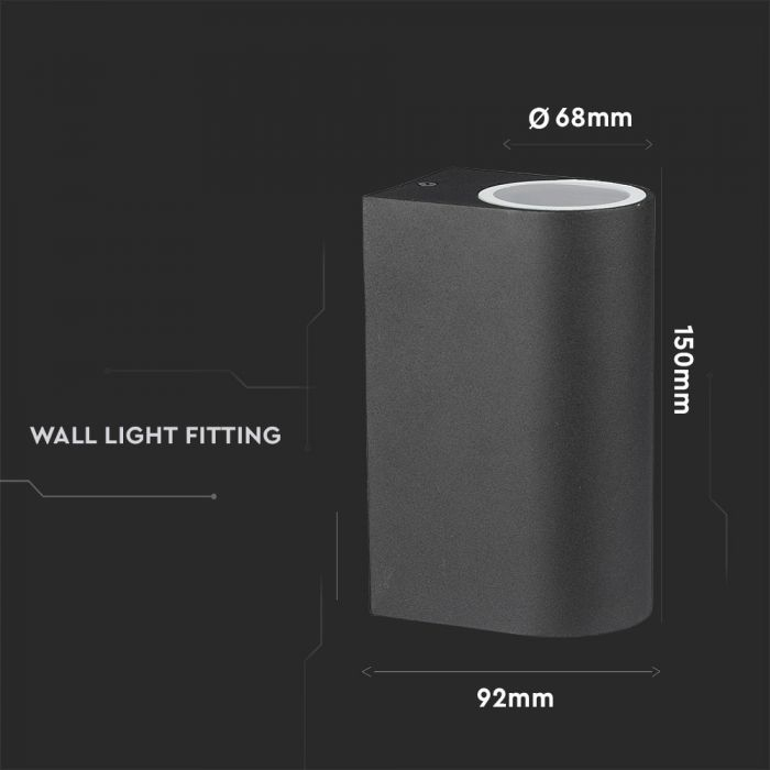 Lampa de perete LED V-TAC, GU10, IP44, Lumina sus-jos [6]