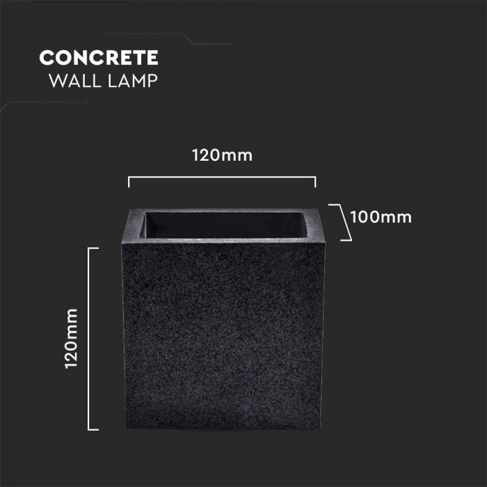 Lampa de perete LED, V-TAC, IP20, Soclu G9, Negru, Patrat [4]