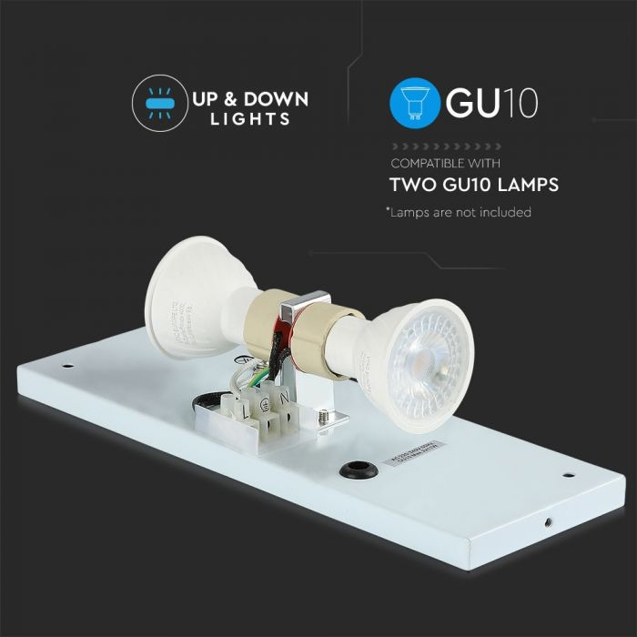 Lampă de perete pătrată Corp alb iluminare IP44 [4]