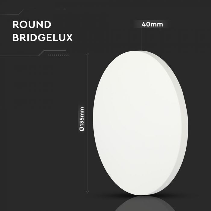 Lampa de perete V-TAC, cu cip Bridglux, corp alb rotund, 4000K [4]