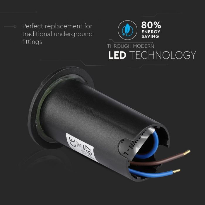 Lampa de scara V-tac 1W LED, Neagra, 4 directii, 6500K, Montaj incastrat, 12V [6]