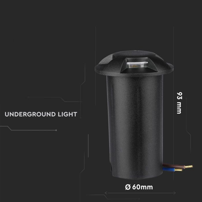 Lampa de scara V-tac 1W LED, Neagra, 4 directii, 6500K, Montaj incastrat, 12V [5]