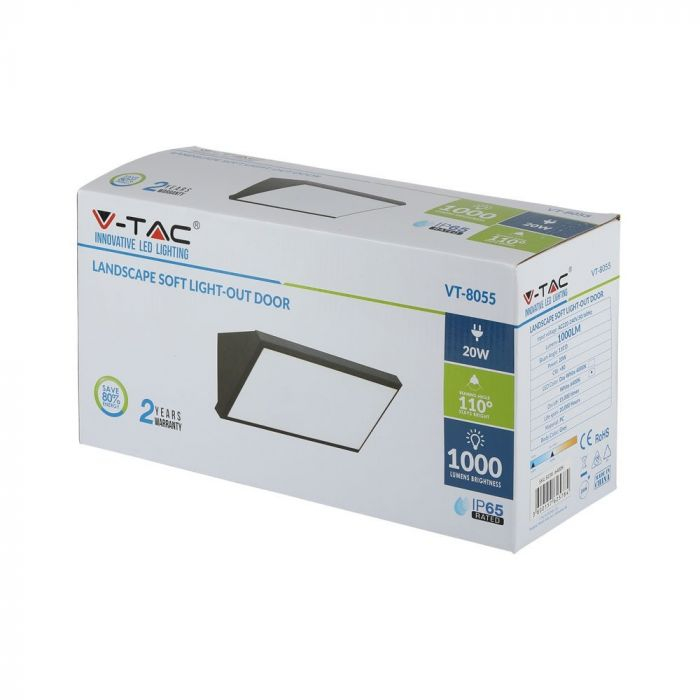 Lampa LED de exterior V-TAC, 20W, Gri, Lumina neutra, IP65 [4]
