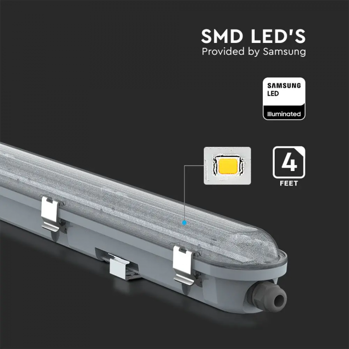 Lampa LED Industriala V-TAC, 36W, IP65, 120cm, 120lm/W, Cip Samsung, SS Clips [9]
