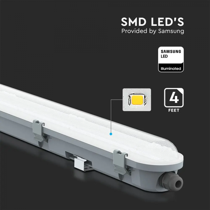 Lampa LED Industriala V-TAC, 48W, IP65, 150cm, 120lm/W, Cip Samsung, Dispersor Mat [3]