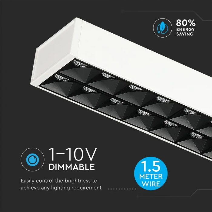 Lampa LED Liniara V-TAC, 60W, Cip Samsung, Lumina Neutra, Dimabila [6]