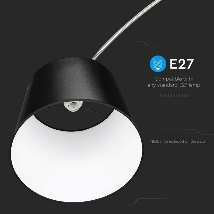 Lampa LED pentru podea V-TAC, Soclu E27, Negru [7]