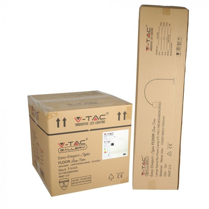 Lampa LED pentru podea V-TAC, Soclu E27, Negru [9]