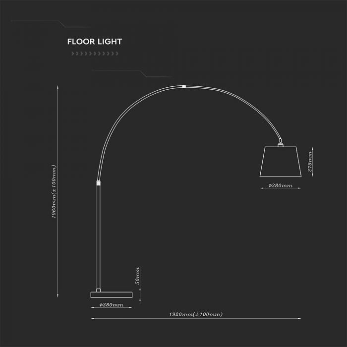Lampa LED pentru podea V-TAC, Soclu E27, Negru [8]