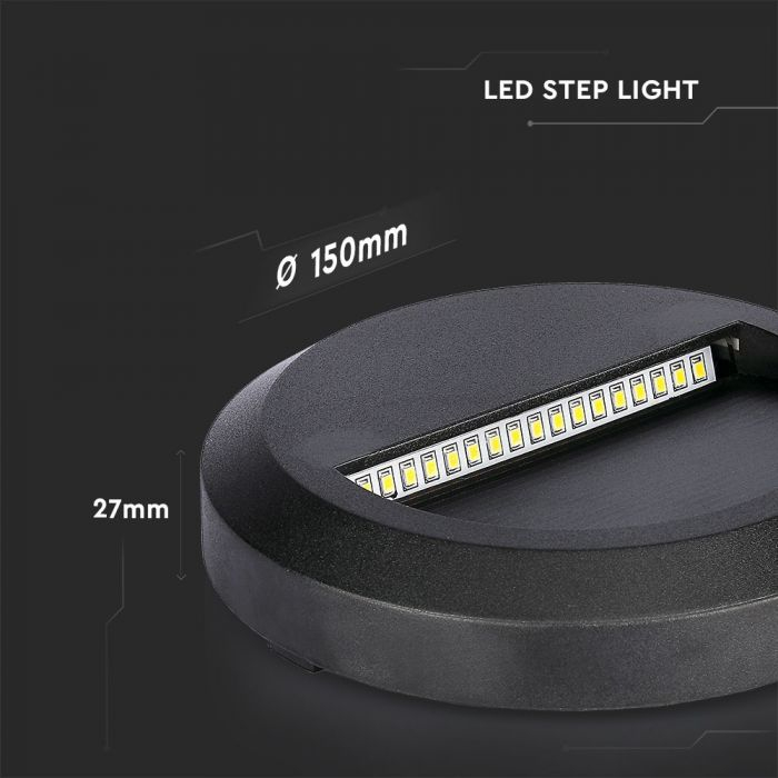 Lampa Led pentru scara V-TAC,  corp negru rotund [7]
