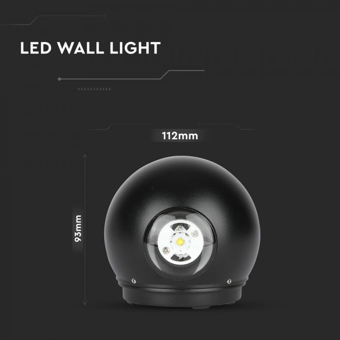 Lampă LED V-TAC, 6W, Rotunda, Neagra, IP65, 4000K [6]