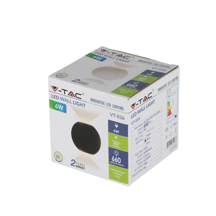 Lampă LED V-TAC, 6W, Rotunda, Neagra, IP65, 4000K [4]