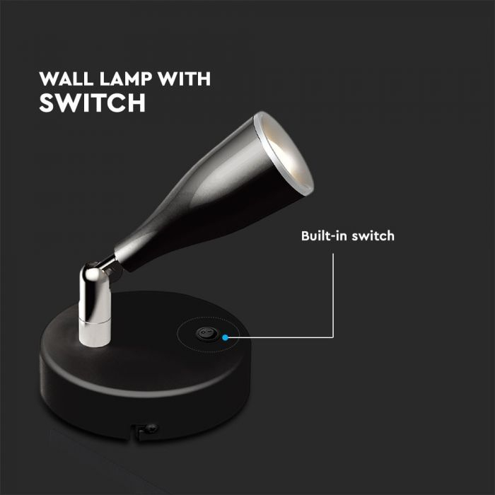 Lampa LED V-TAC, Pentru perete, 4.5W, 3000K, Cu intrerupator [6]