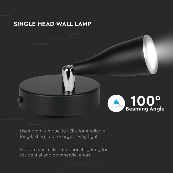 Lampa LED V-TAC, Pentru perete, 4.5W, 3000K, Cu intrerupator [4]