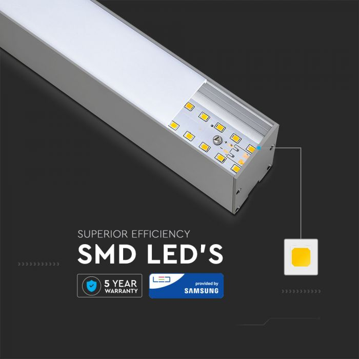 Lampa liniara cu cip Samsung 40W, V-TAC, Montaj suspendat, 4000K [5]