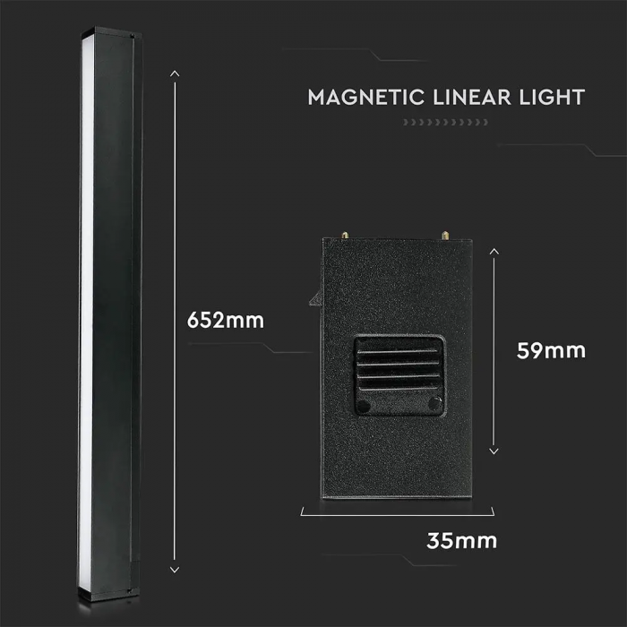Lampa Liniara Magnetica LED V-TAC, 20W, IP20, 24V, Negru [8]