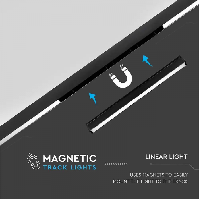 Lampa Liniara Magnetica LED V-TAC, 30W, IP20, 24V, Negru [8]