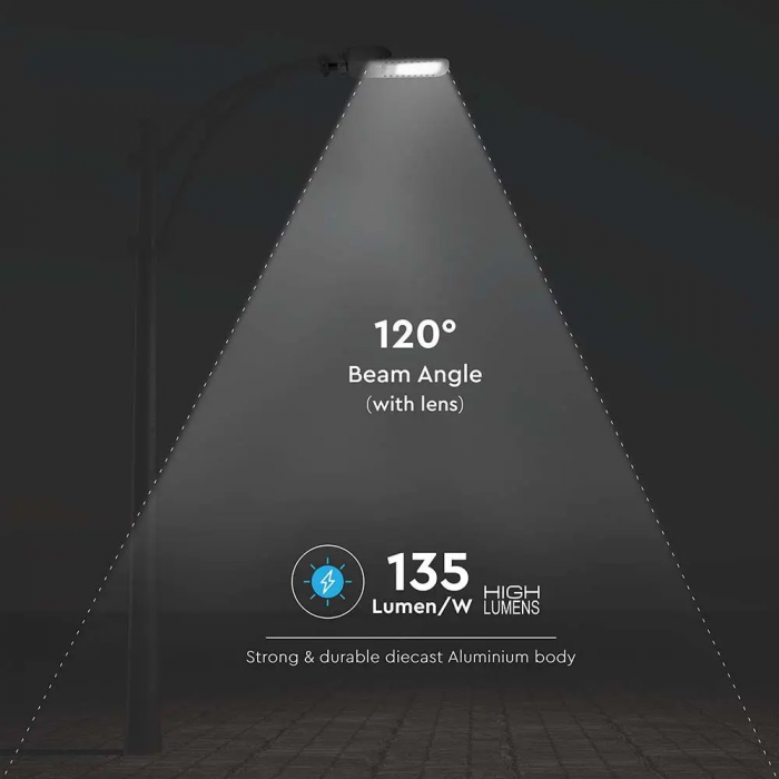 Lampa Stradala LED V-TAC, 100W, Slim, 13500lm, Cip Samsung, 135lm/W, 5 ani Garantie [11]