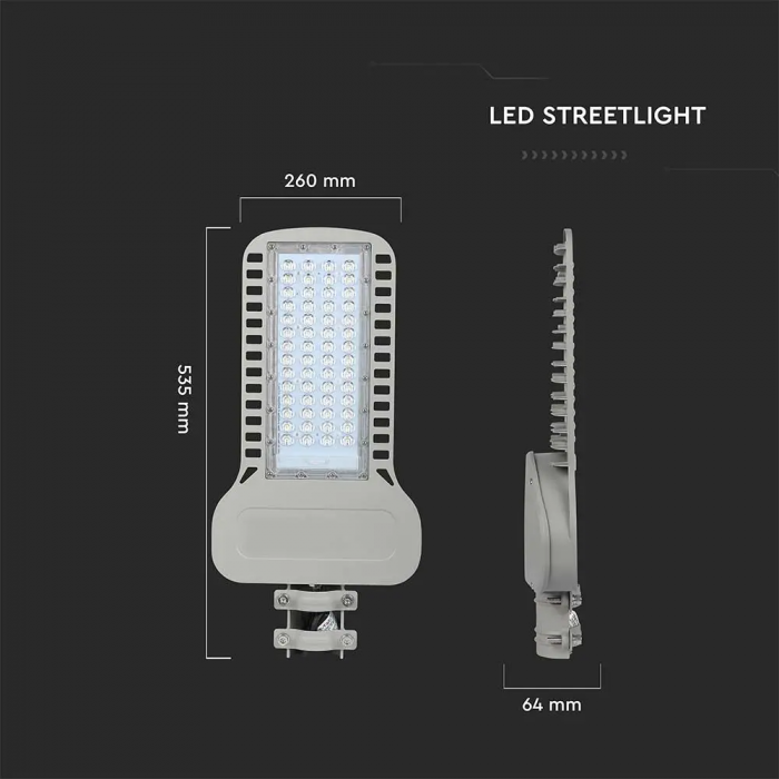 Lampa Stradala LED V-TAC, 100W, Slim, 13500lm, Cip Samsung, 135lm/W, 5 ani Garantie [10]