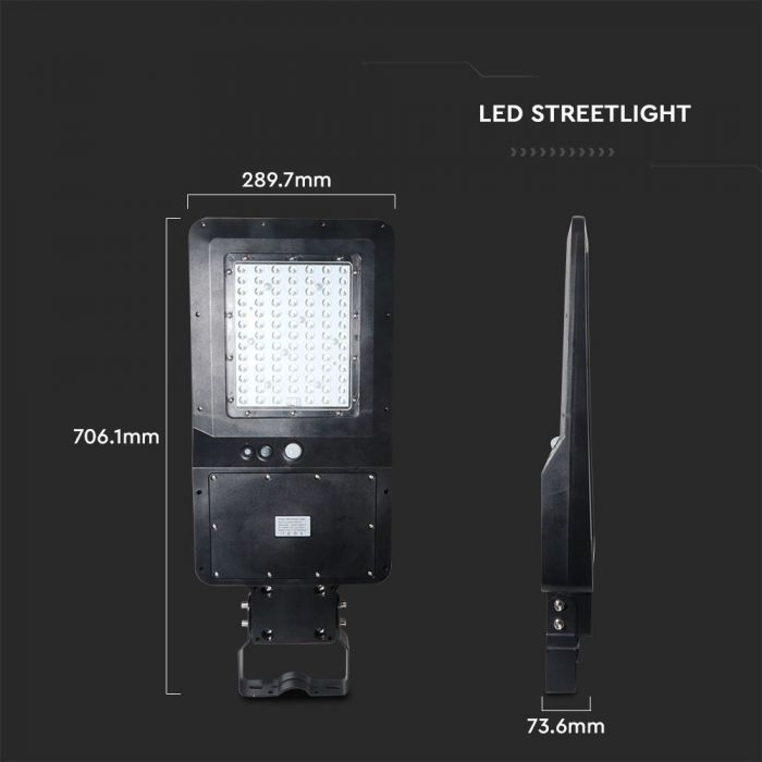 Lampa stradala solara V-TAC, 40W, 6000K, Senzor PIR [3]