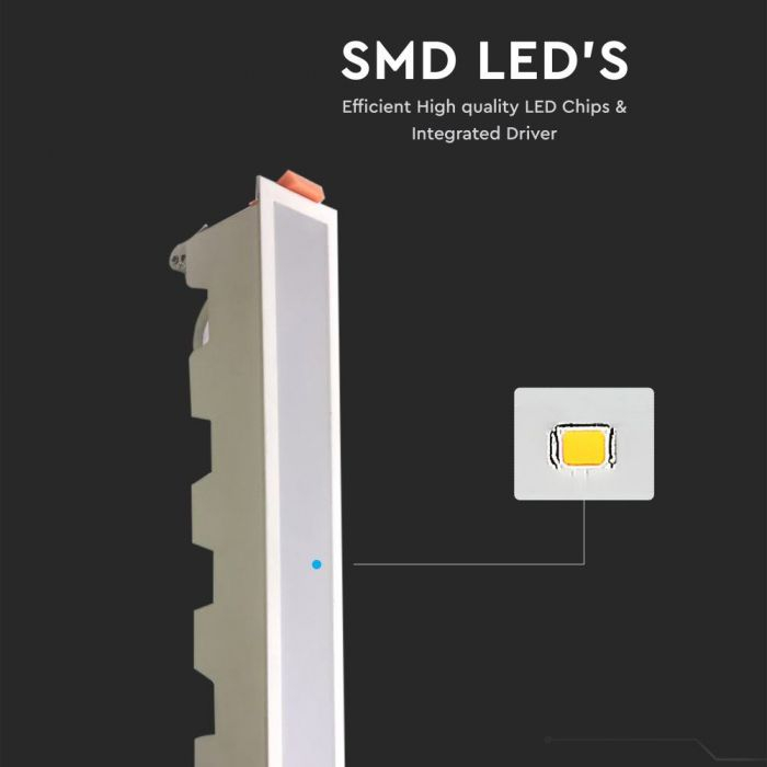 Linear Light de 30W V-TAC, LED,  corp alb,  lumina rece [3]