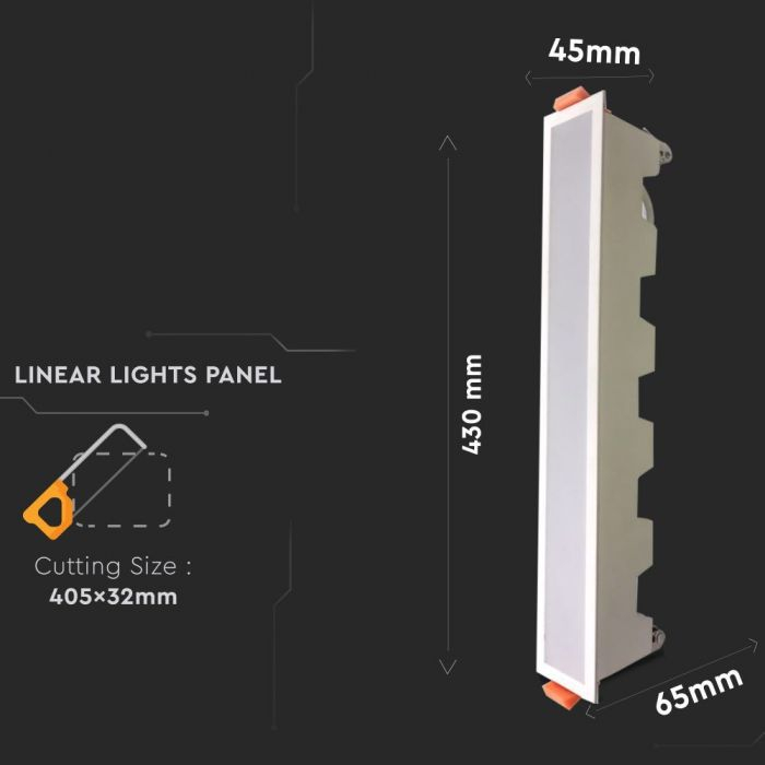 Linear Light de 30W V-TAC, LED,  corp alb,  lumina rece [2]