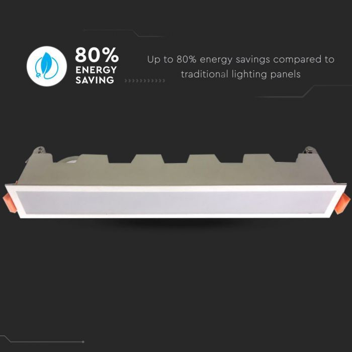 Linear Light de 30W V-TAC, LED,  corp alb,  lumina rece [4]