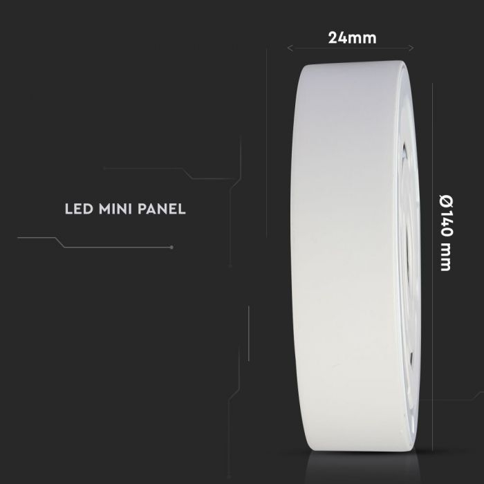 Panou Led rotund V-TAC, 12W, Montaj aplicat [5]