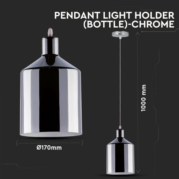 Pendul cromat V-TAC, Soclu E27 [3]