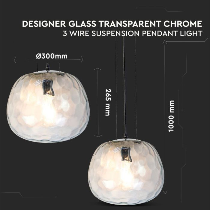 Pendul Designer Sticlă Shape 3 Wire Suspension Ф300mm [2]