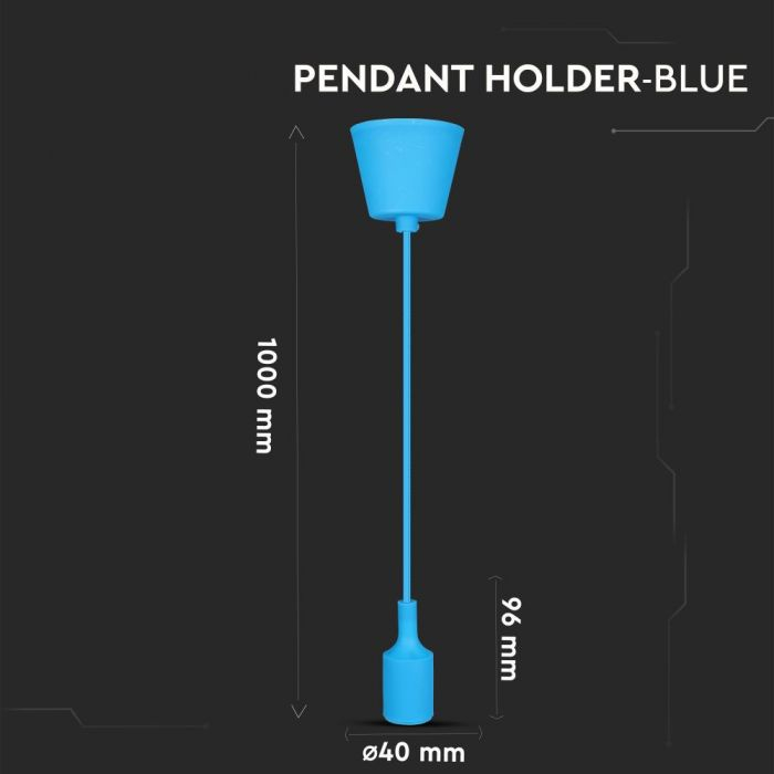 Pendul din silicon V-TAC, E27, Albastru [5]
