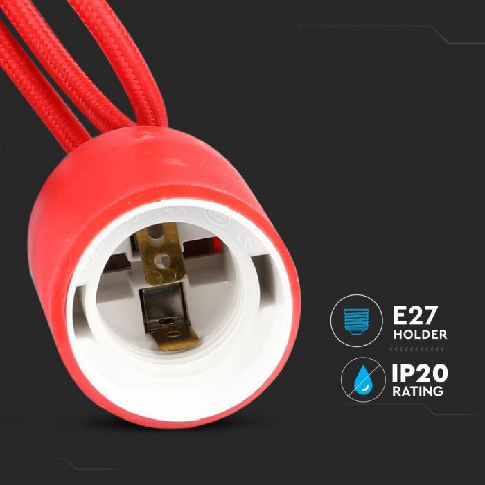 Pendul din silicon V-TAC, E27, Rosu [3]